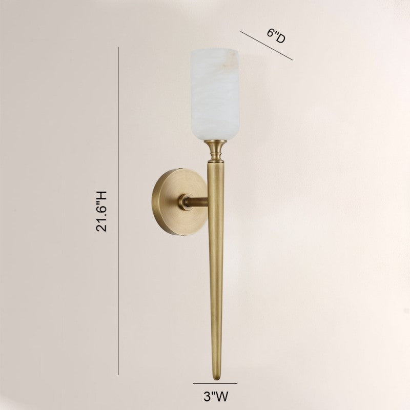 Aero Alabaster 1 Light Wall Sconce 21.6"H