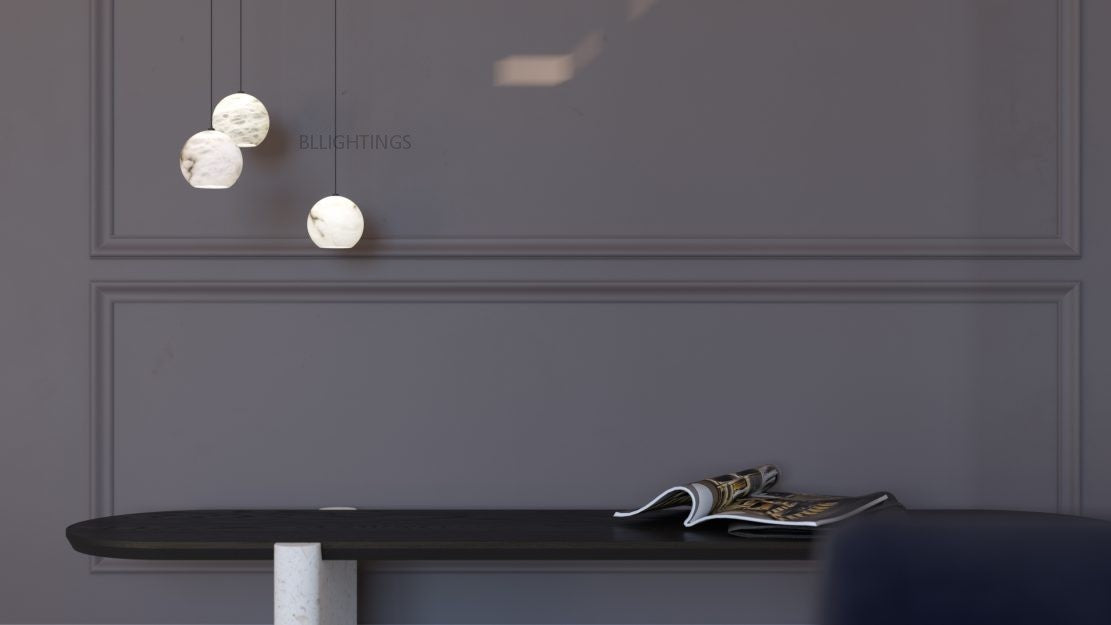 Alabaster Rain Balls Chandelier