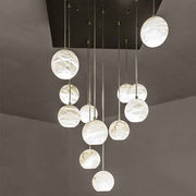 Alabaster Rain Balls Chandelier