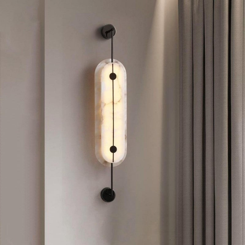 Alabaster Solvane Slim Oval Wall Sconce