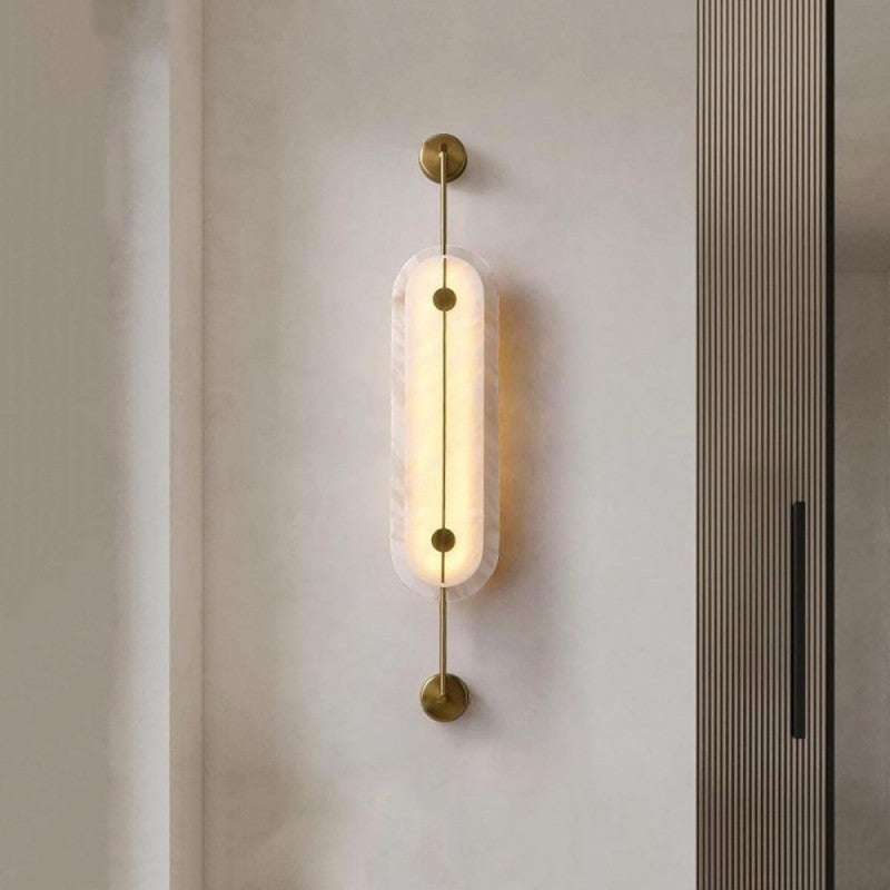 Alabaster Solvane Slim Oval Wall Sconce
