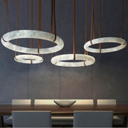 Alabaster Oslo Round Art Chandelier