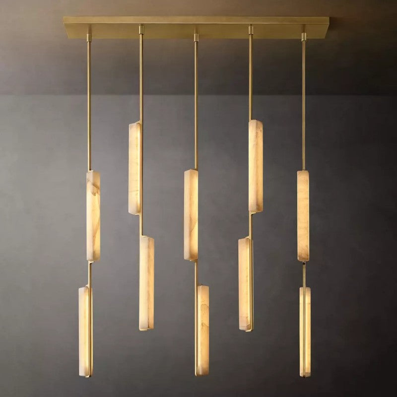 Audiobon Alabaster Linear Chandelier 54"