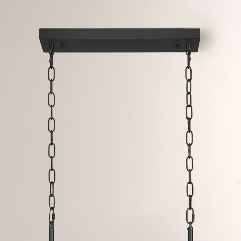 Modern Caldera Alabaster Rectangular Chandelier 40"