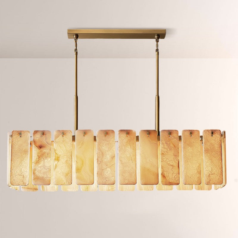 Calora Alabaster Rectangular Chandelier 60"