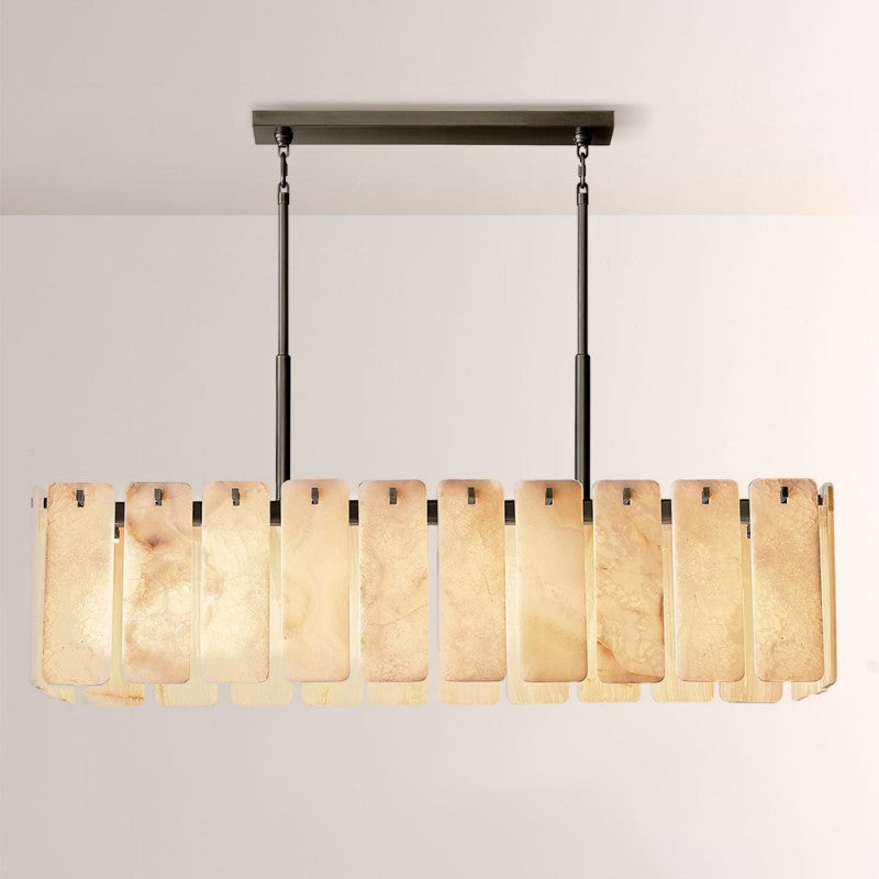 Calora Alabaster Rectangular Chandelier 60"