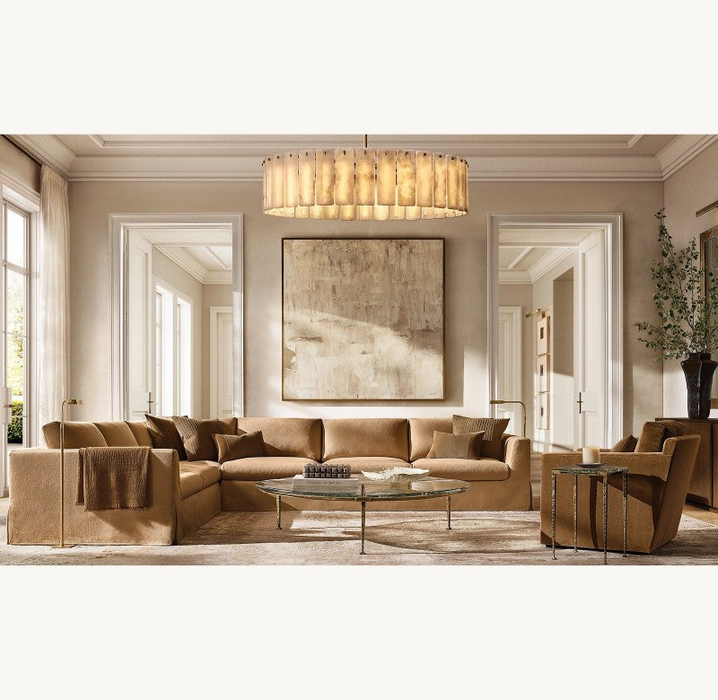 Calora Alabaster Round Chandelier 48"