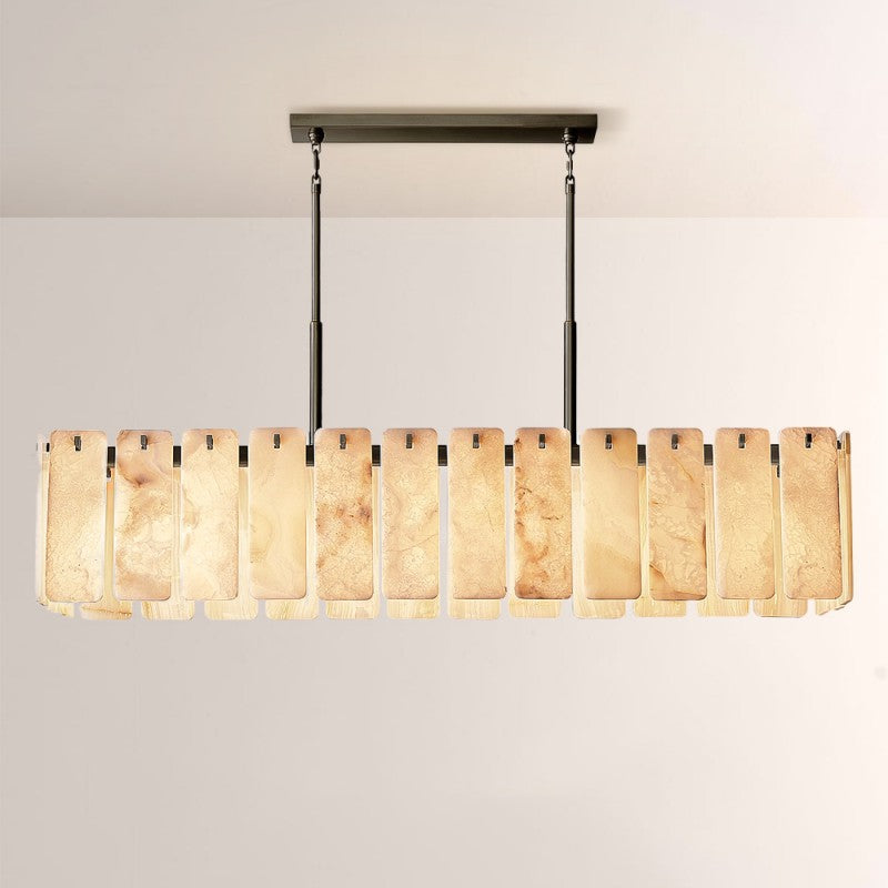 Calora Alabaster Rectangular Chandelier 72"