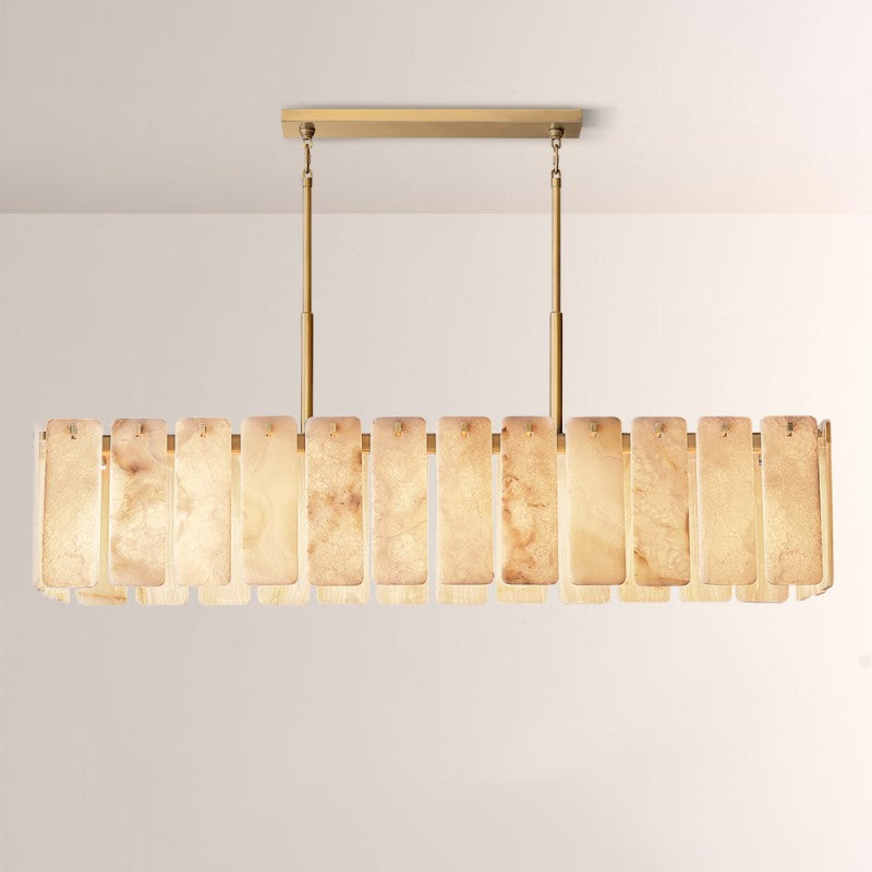 Calora Alabaster Rectangular Chandelier 72"