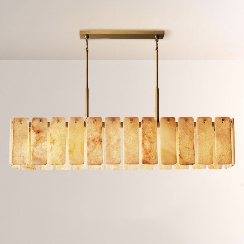 Calora Alabaster Rectangular Chandelier 72"