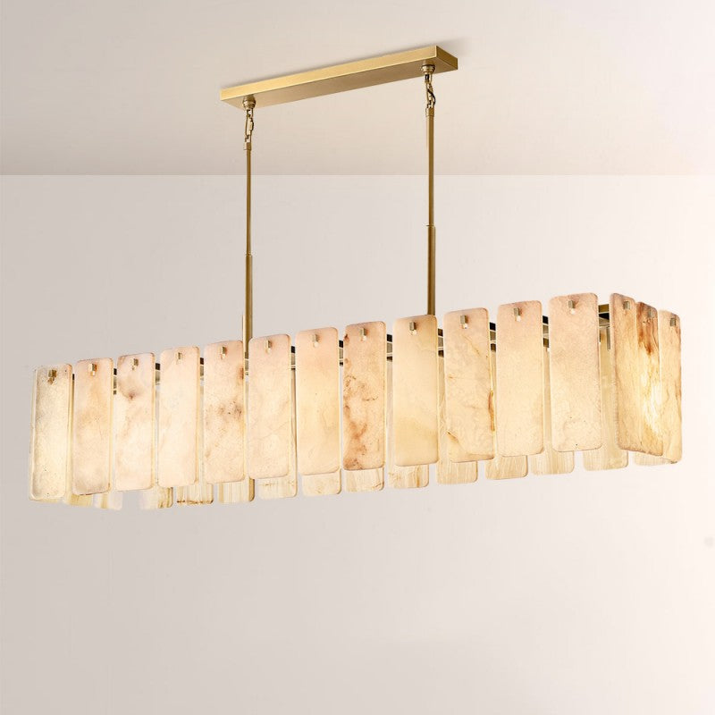 Calora Alabaster Rectangular Chandelier 72"