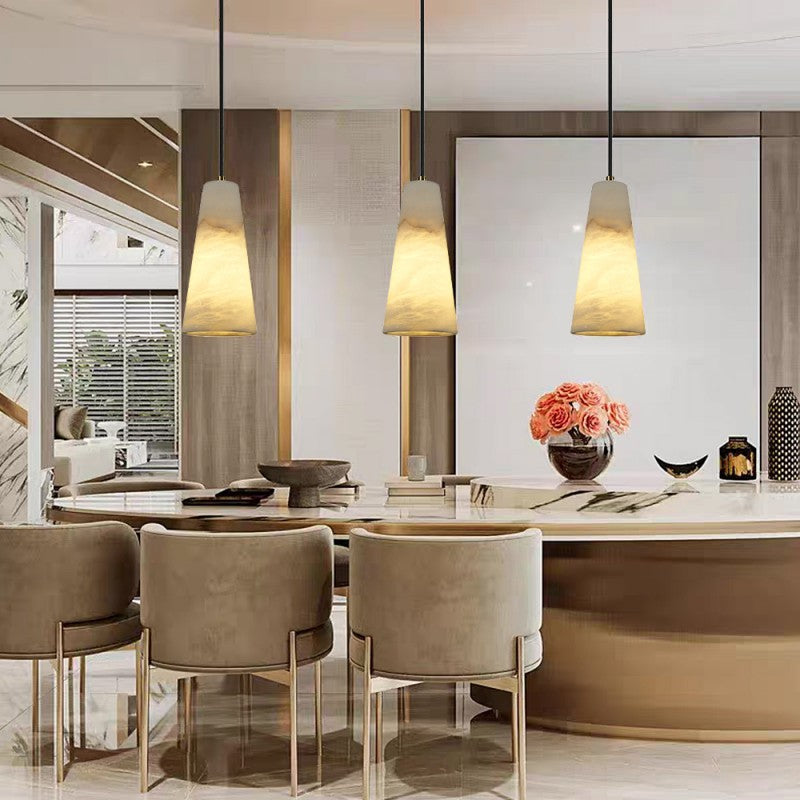 Camuse Conical Alabaster Pendant 10''H