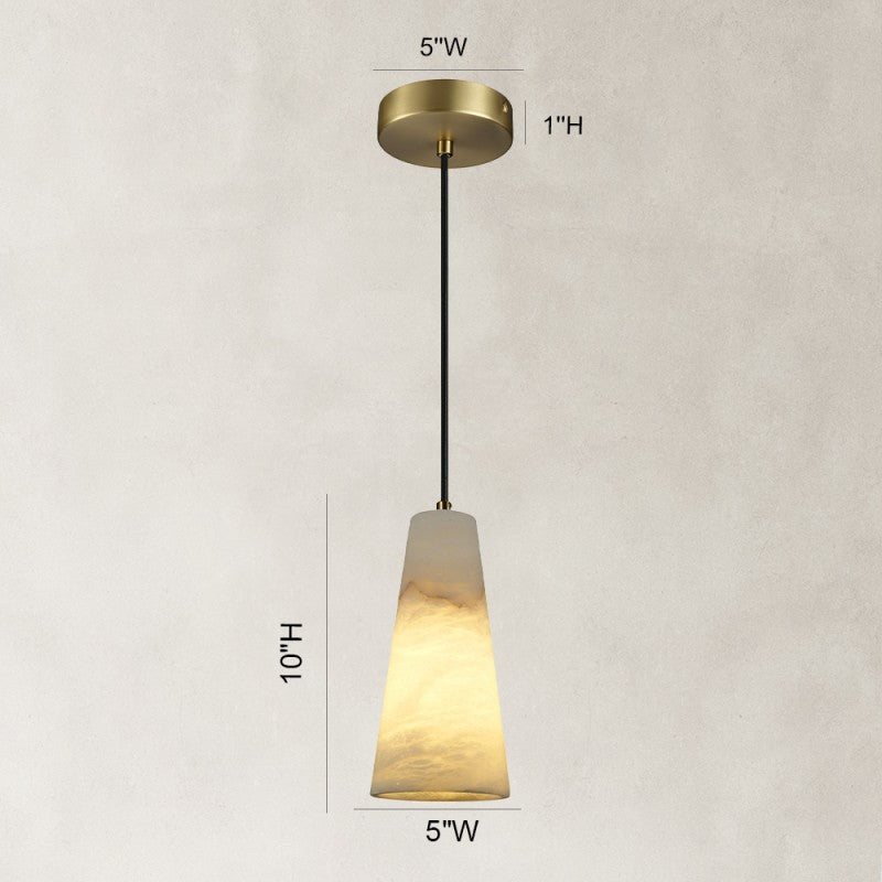 Camuse Conical Alabaster Pendant 10''H