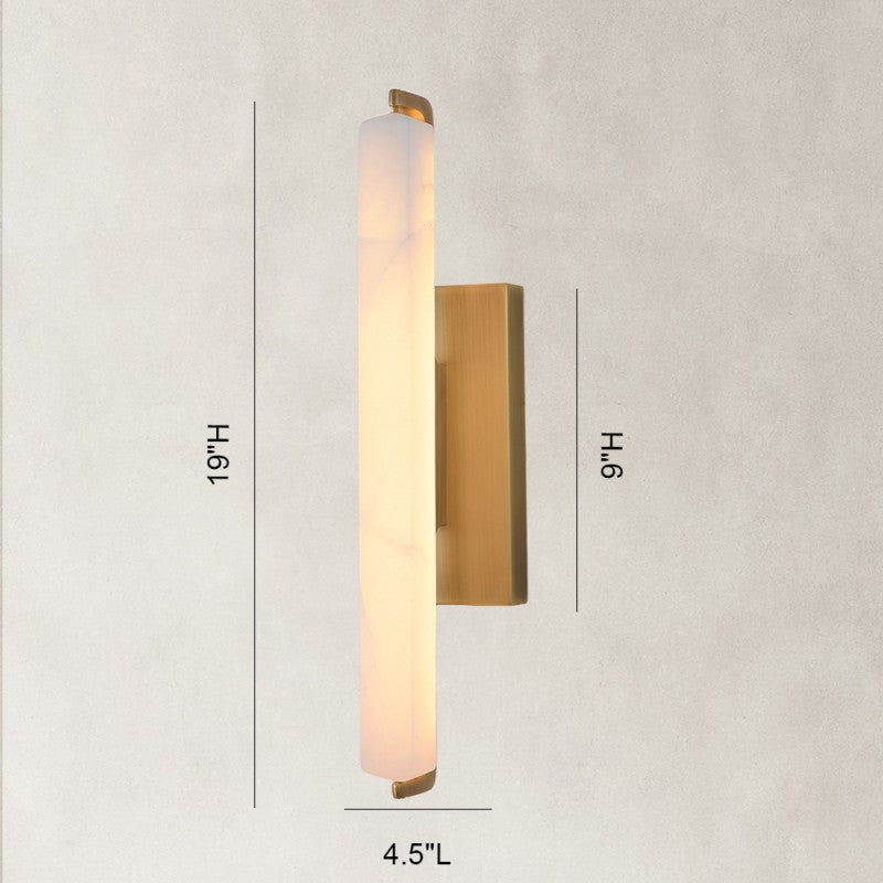 Clear Glow Alabaster Single Wall Sconce 19"H