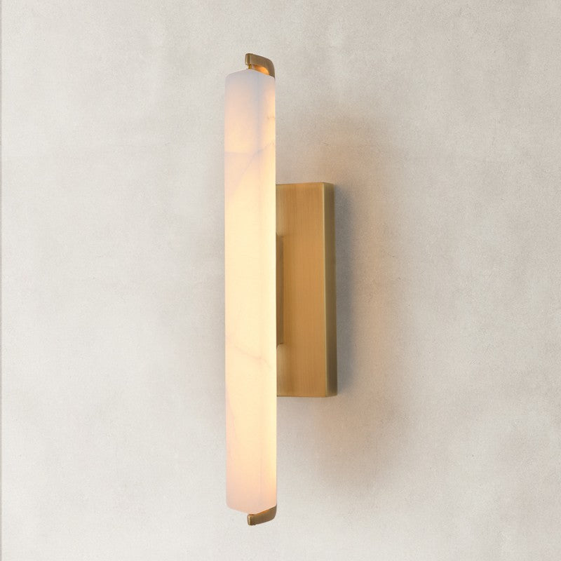 Clear Glow Alabaster Single Wall Sconce 19"H