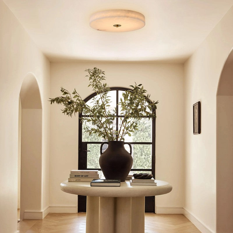 Modern Cora Alabaster Ceiling Light 15.7"D