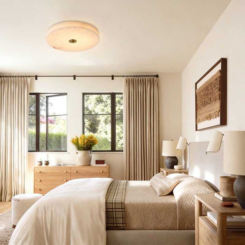 Modern Cora Alabaster Ceiling Light 15.7"D