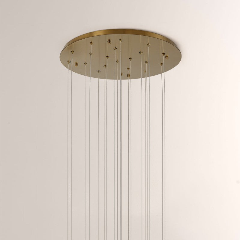 Modern Dave Alabaster High Ceiling Staircase Chandelier 20"D 24"D