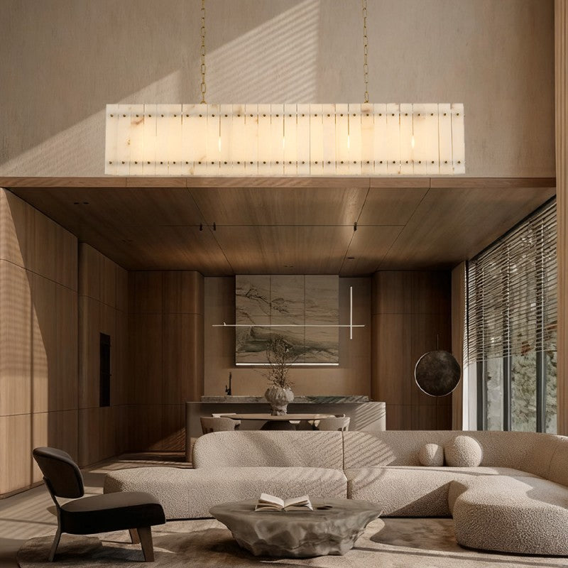 Melvin Alabaster Linear Chandelier 54"