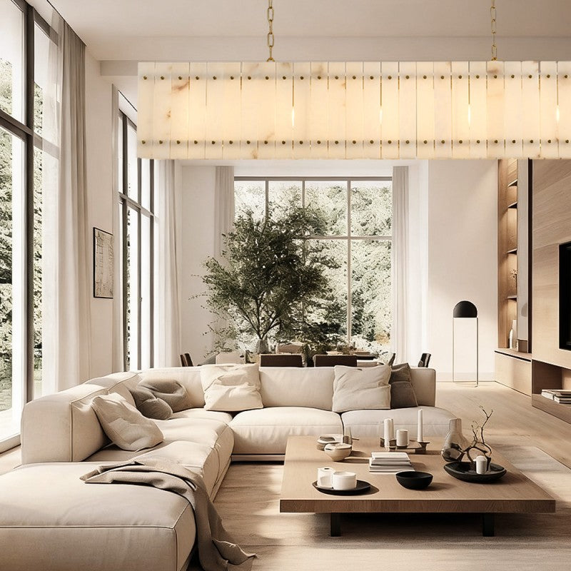 Melvin Alabaster Linear Chandelier 72"