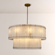 Melvin Alabaster Round 2-Tiered Chandelier 60"