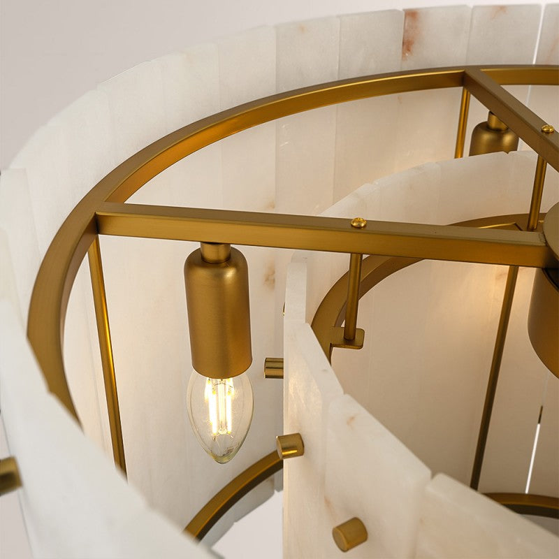 Melvin Alabaster Round Chandelier 22"