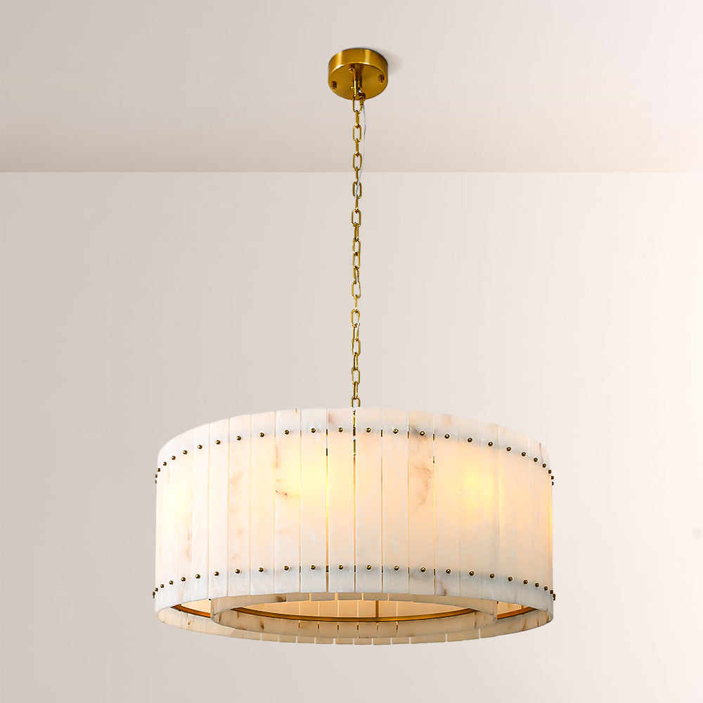 Melvin Alabaster Round Chandelier 37"