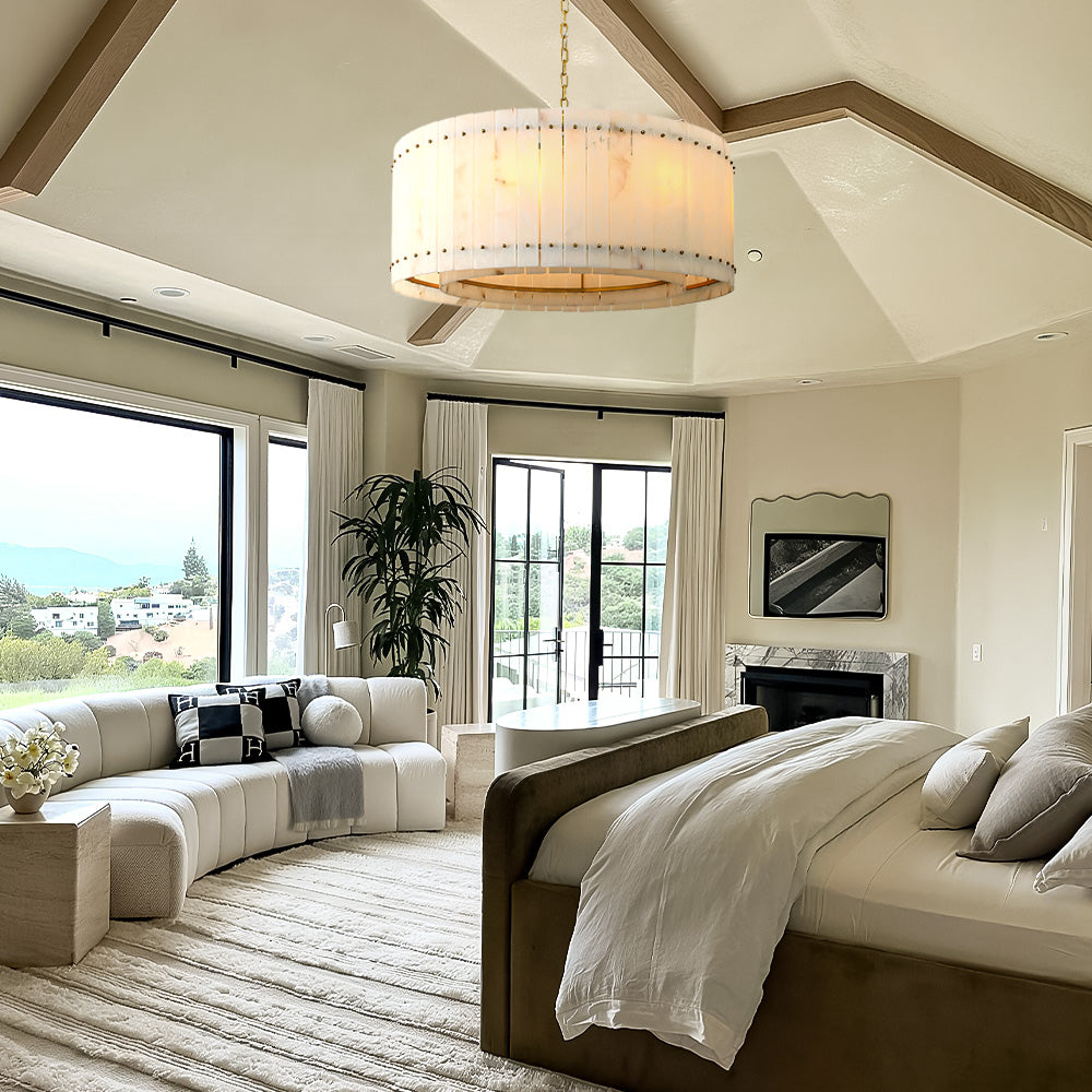 Melvin Alabaster Round Chandelier 37"