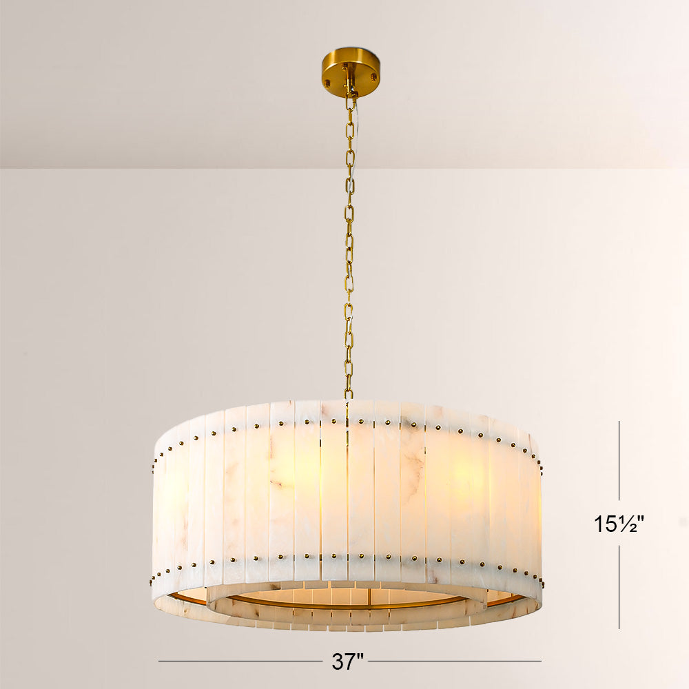 Melvin Alabaster Round Chandelier 37"