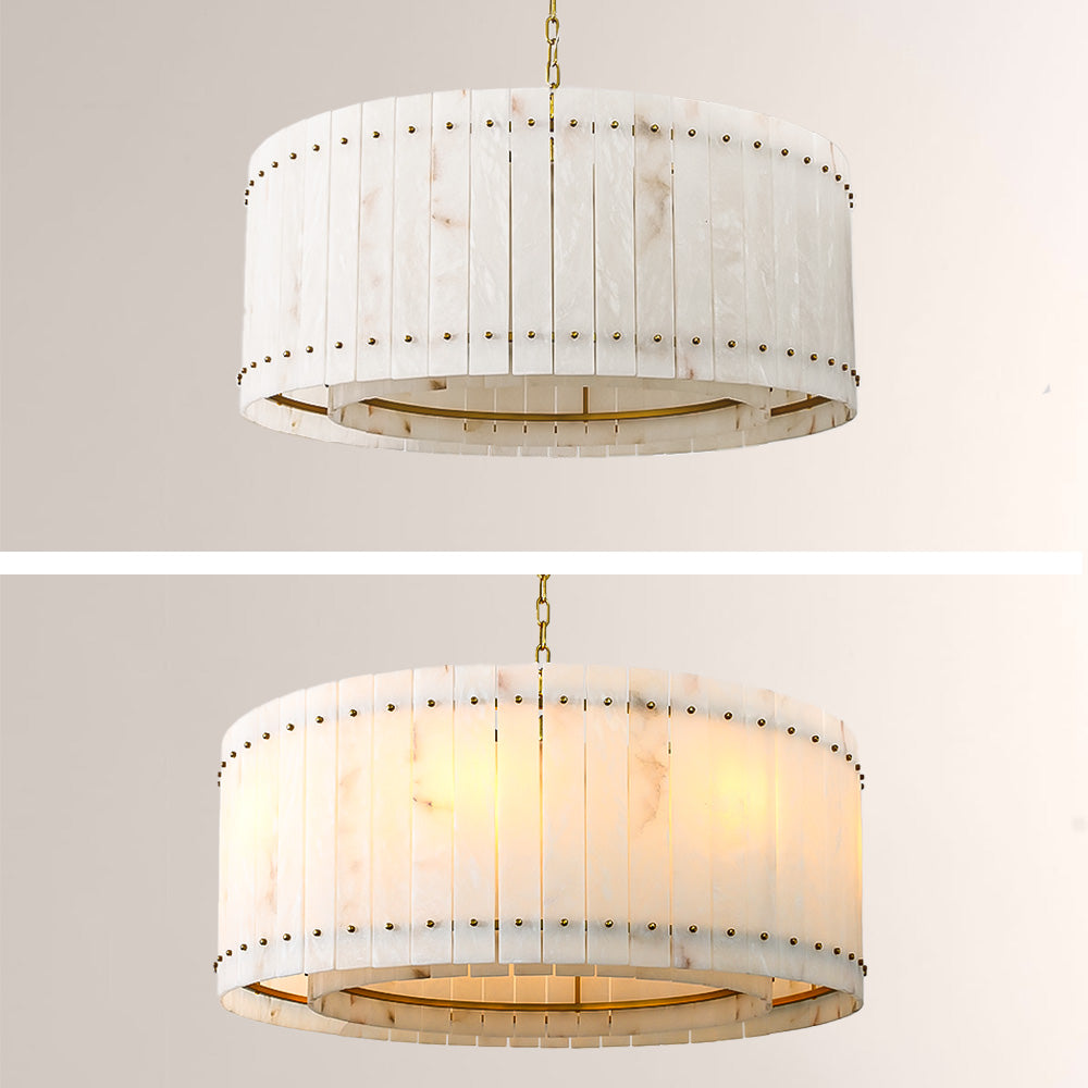 Melvin Alabaster Round Chandelier 37"