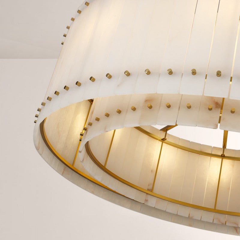 Melvin Alabaster Round Chandelier 48"