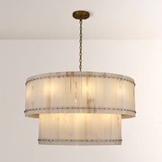 Melvin Alabaster Round Tiered Chandelier 48"