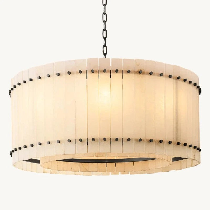 Melvin Alabaster Round Chandelier 37"