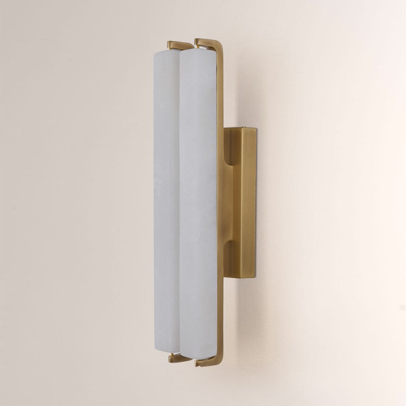 Modern Clara Glow Alabaster Double Wall Sconce 19"H