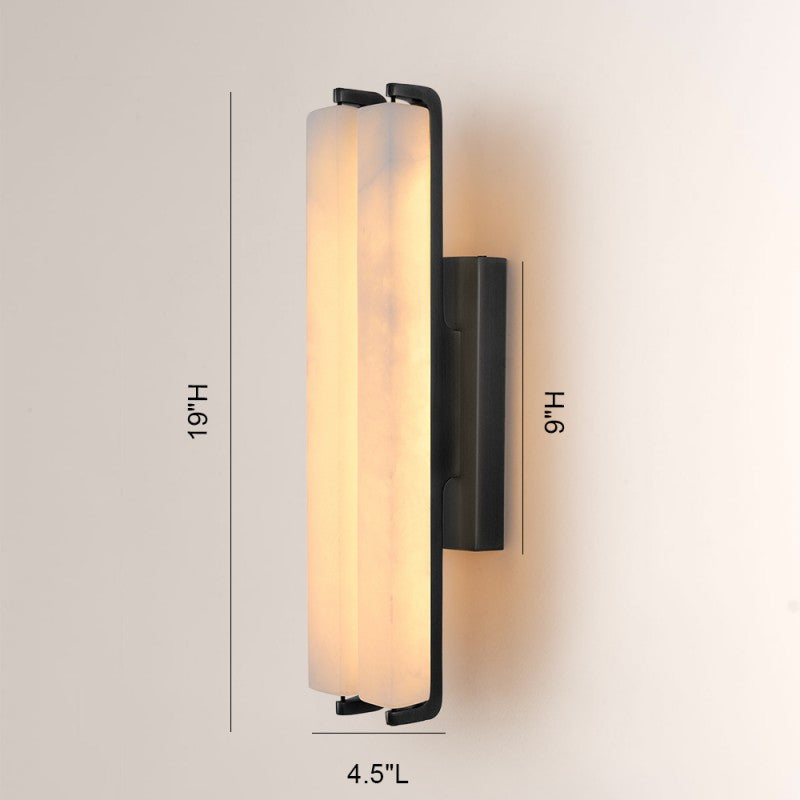 Modern Clara Glow Alabaster Double Wall Sconce 19"H