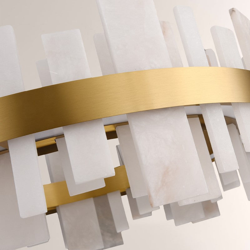 Modern Nocturne Alabaster Round Chandelier 24"