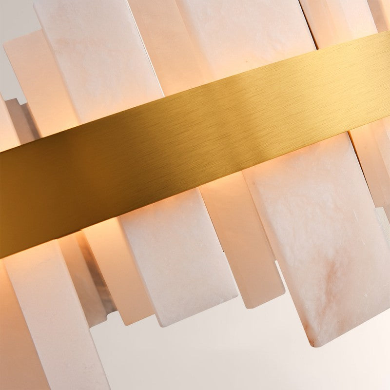 Modern Nocturne Alabaster Round Chandelier 24"