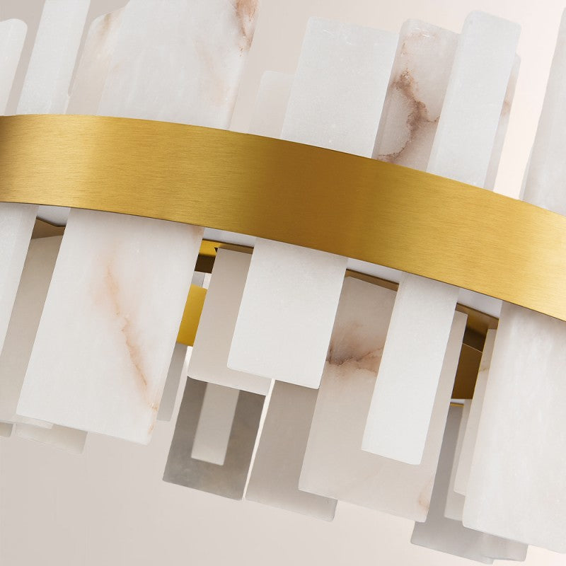 Modern Nocturne Alabaster Round Chandelier 32"