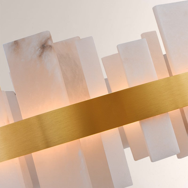 Modern Nocturne Alabaster Round Chandelier 32"