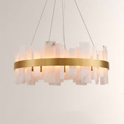 Modern Nocturne Alabaster Round Chandelier 32"