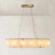Modern Sawyer Alabaster Rectangular Chandelier 40"
