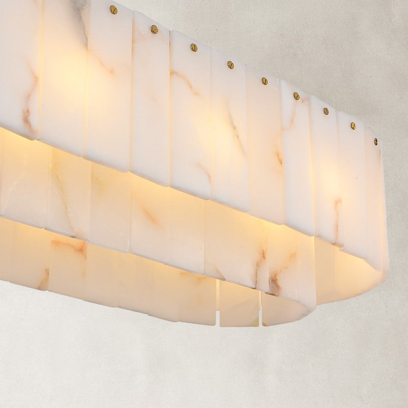 Modern Sawyer Alabaster Rectangular Chandelier 40"