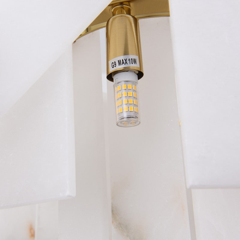 Modern Sawyer Alabaster Rectangular Chandelier 40"