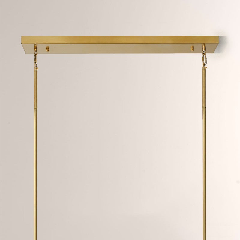 Modern Solmare Alabaster Rectangular Chandelier 55"W