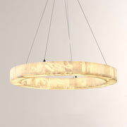 Modern Soluna Alabaster Round Chandelier 30"D