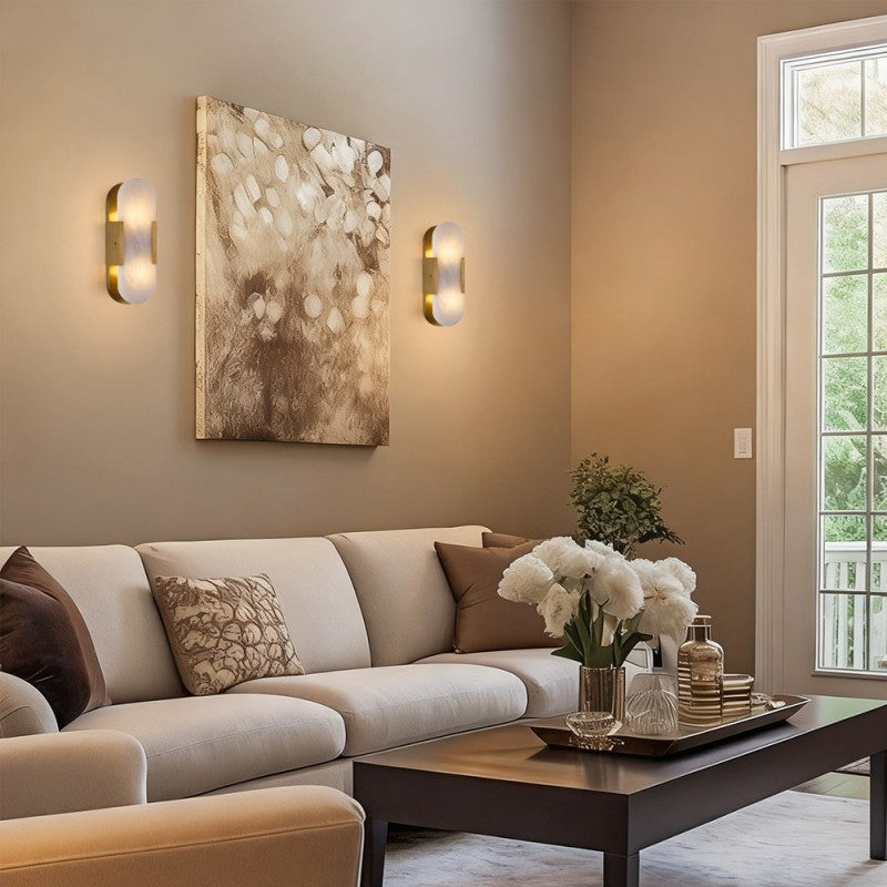 Opella Oval Alabaster Wall Sconce 13.8"H