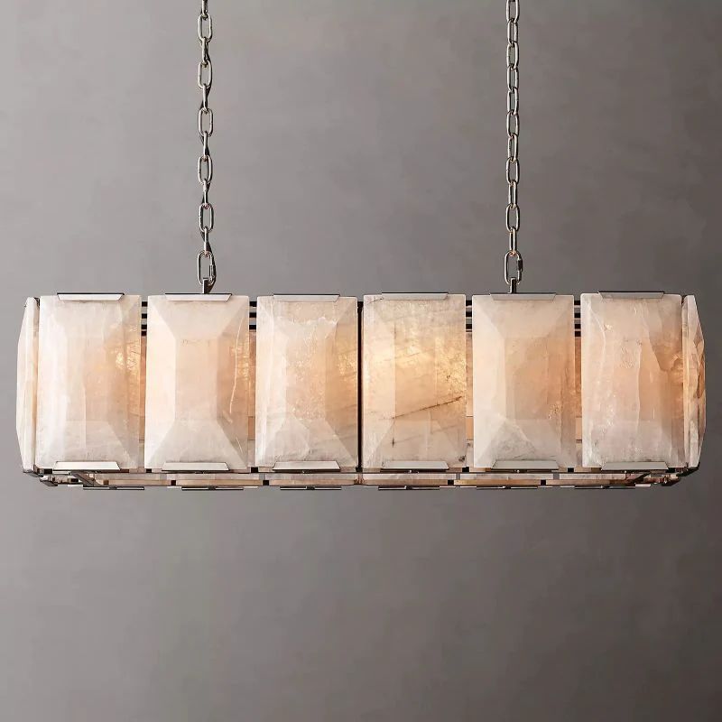 Paula Alabaster Rectangular Dining Room Chandelier 42"