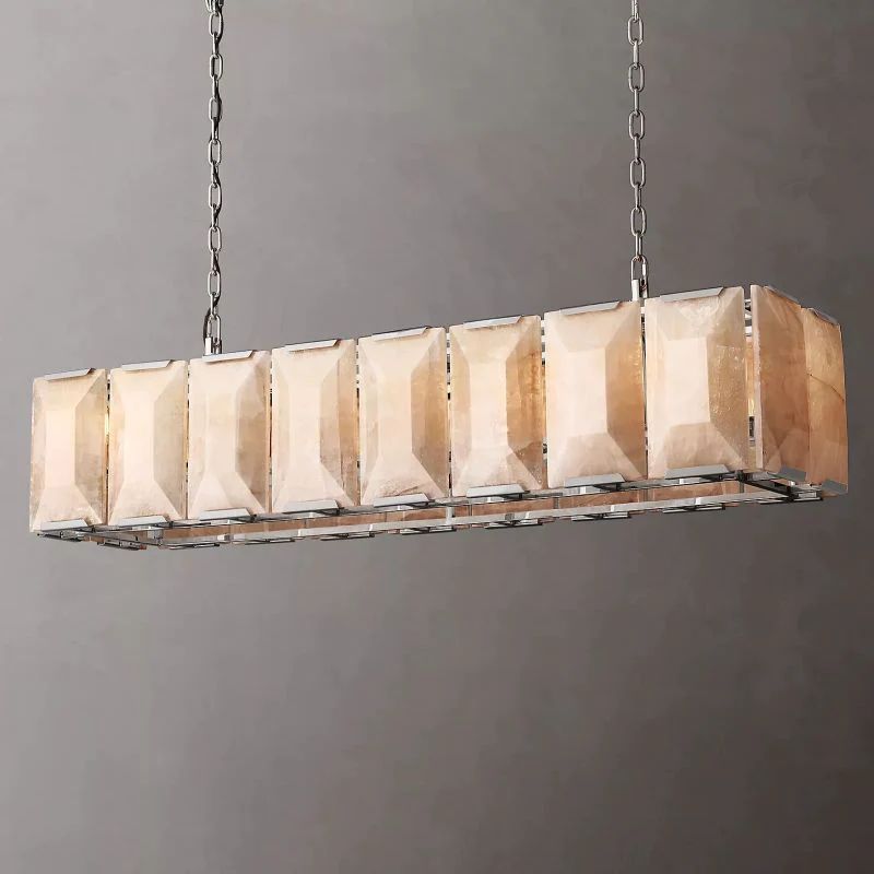 Paula Alabaster Rectangular Dining Room Chandelier 54"