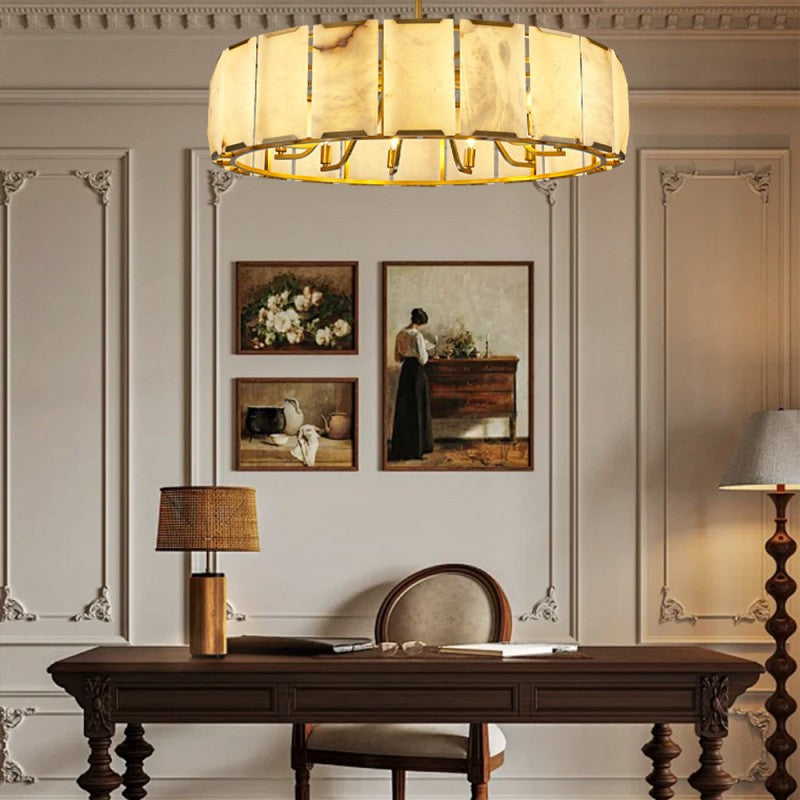 Pauno Calcite Round Chandelier 43"