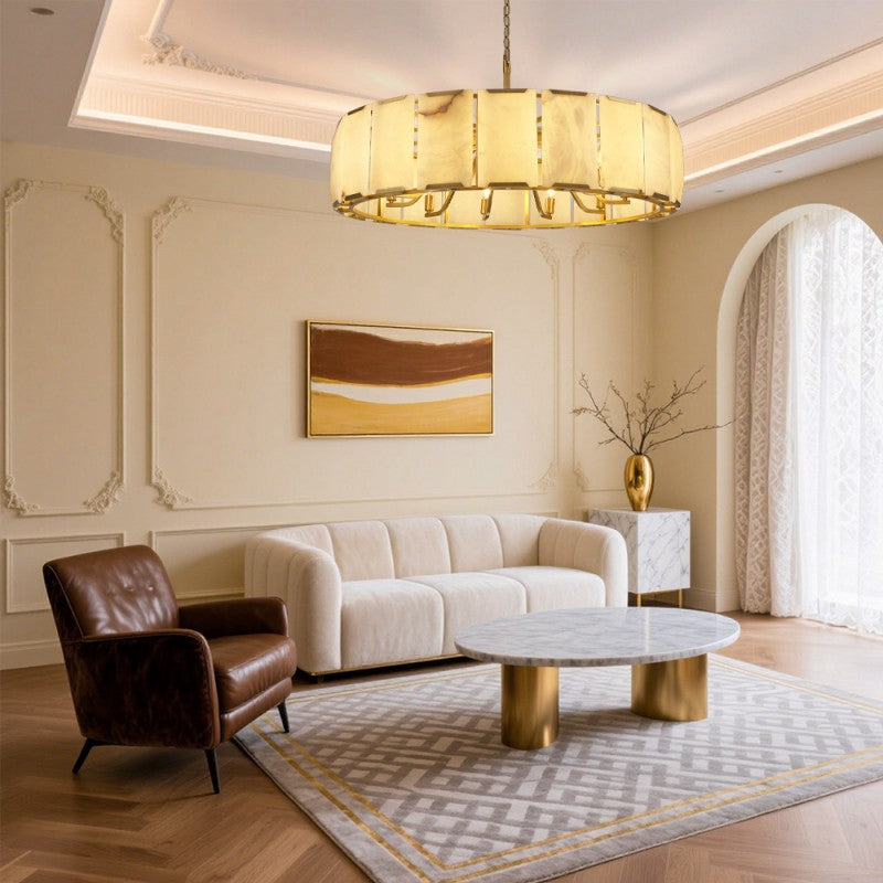 Pauno Calcite Round Chandelier 43"